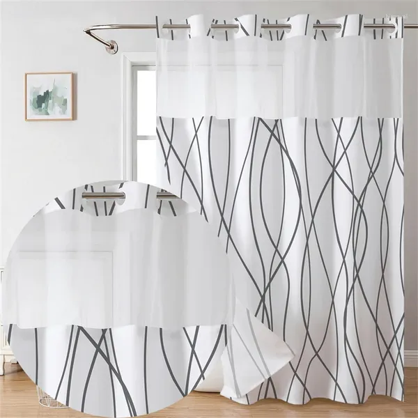Cortinas de chuveiro para banheiro, cortina impermeável de dupla camada espessada de alta qualidade