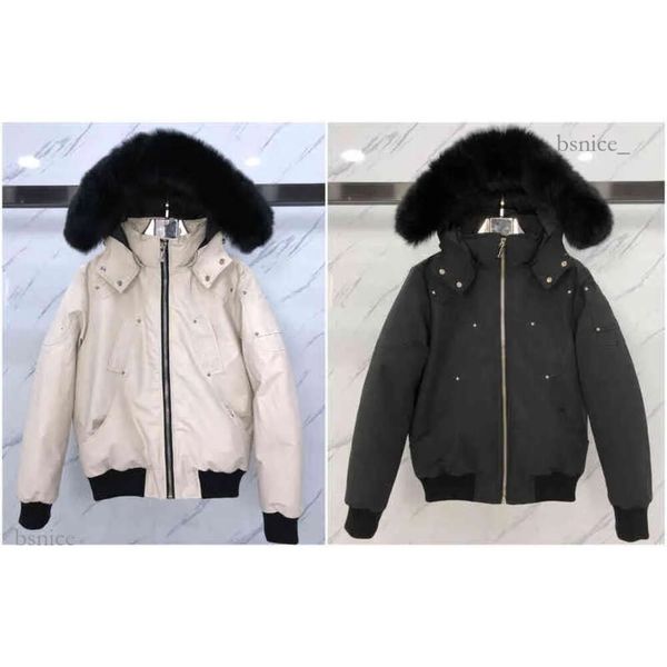 Jaqueta masculina gola de pele parka inverno impermeável casaco de pato branco manto moda homens e mulheres casais alce versão casual para manter quente 784