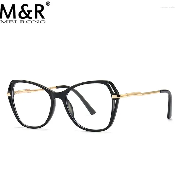 Sonnenbrille 2024 Damen Cat Eye Sonnenbrille TR90 Anti-Blaulicht-Material Metall Brillengestell Modische vielseitige dekorative Brille