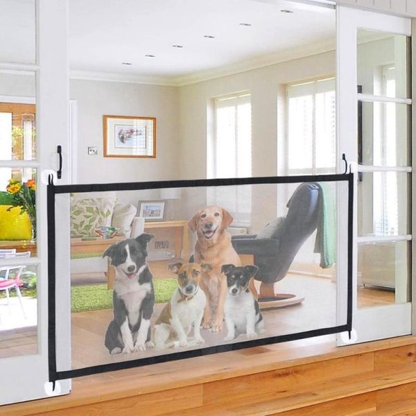 Cerca mágica dobrável para cães, portão seguro para animais de estimação, cerca para bebês, para casa, interior e exterior, escadas, sala de segurança, suprimentos, canis pens2597