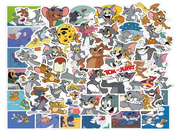 50pcslot tom ve jerry çıkartma kedileri ve fare 90'lar sanat baskısı ev dekor duvar dizüstü bilgisayar telefon bagaj dizüstü bilgisayar bisiklet scrapbooking al2708631