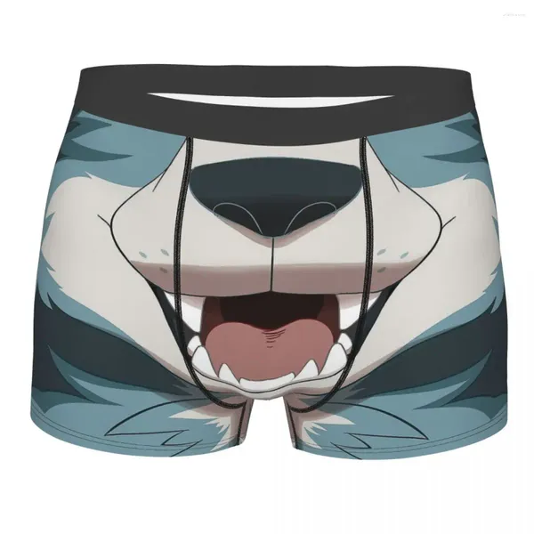 Cuecas BEASTARS Lobo Cinzento Boca Calcinha de Algodão Cueca Masculina Sexy Shorts Boxer Briefs