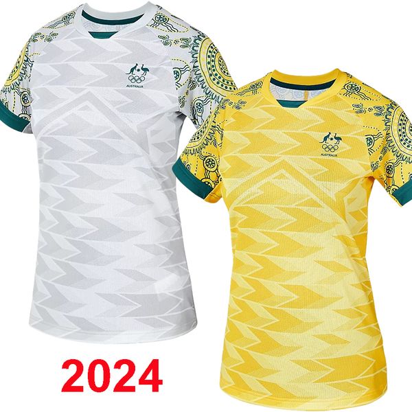 2024 Seleção Australiana de Futebol Jersey Cooney-Cross Micah Carpenter Raso Hunt Wheeler Chidiac Gorry Vine camisa de futebol masculina e infantil kits criança adultos
