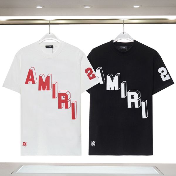 Amirs tshirt designer amirir camicia da uomo di marca di lusso estate T-shirt a manica corta 100 top in cotone 2024 NUOVA T-shirt da donna Trendy High Street