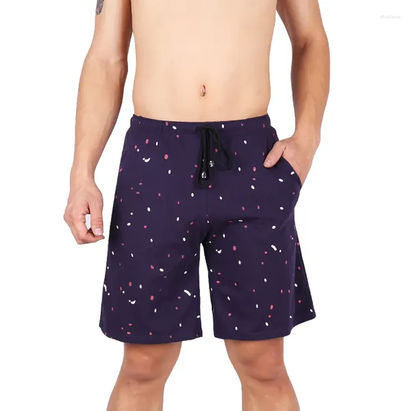 Cuecas dos homens shorts calças impressas cordão de algodão roupa interior boxer solto causal fitness troncos masculinos homewear sleep bottoms