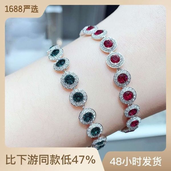 Shi jiayuan modelo rosa ouro cheio de diamante fivela torcida elemento andorinha pulseira de cristal representante feminino pulseira