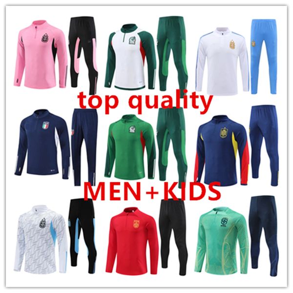 2324 equipe nacional roupas esportivas Espanha Marrocos Brasil Holanda ArgentinaS kit equipe chinesa treino jaqueta de treinamento futebol survetement pé homens e crianças