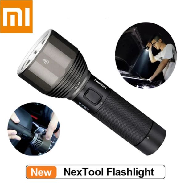 Steuerung XIAOMI NexTool wiederaufladbare Taschenlampe 2000 lm 380 m 5 Modi IPX7 wasserdichtes LED-Licht TypeC Suchlampe für Camping