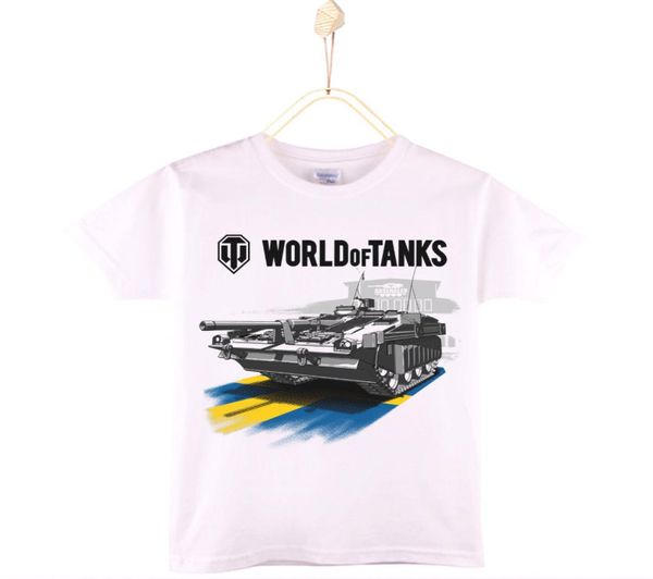 2017 Welt der Tanks Drucken Kind T-shirt Baumwolle Weiß ONeck Jungen Kurzarm T Shirts Mädchen Tops Baby T-shirt Kinder kleidung Shirt2493207