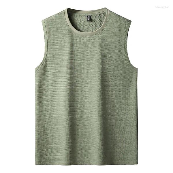 Erkek Tank Tops Varış Moda Suepr Büyük Yaz Yuvarlak Boyun Çizgili Naylon Geniş Omuz Üstü artı Boyut XL-5XL 6XL 7XL 8XL