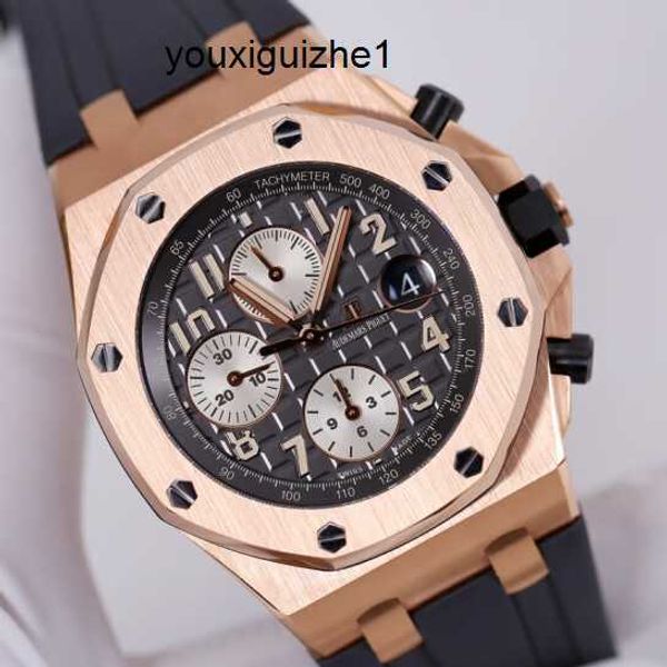 Marca Tactical AP Watch Epic Royal Oak Offshore Series 26470 Mens Rose Gold Watch Máquinas Automáticas Swiss Famous Watch Relógio Esportivo de Luxo Diâmetros 42mm