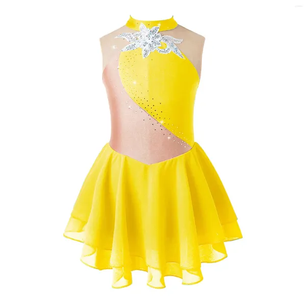 Abbigliamento da palcoscenico Per bambini Ragazze Balletto Danza Ginnastica Tutu Body Abito Figura Pattinaggio su ghiaccio Costume da spettacolo Abbigliamento da ballo contemporaneo