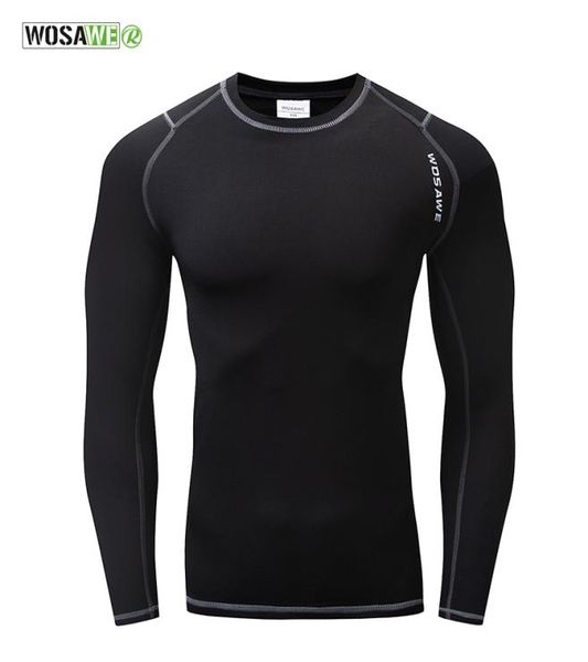 Wosawe men039s camisa de ciclismo de lã térmica inverno undershirt camada base moletom bicicleta correndo camisa respirável tig9693784