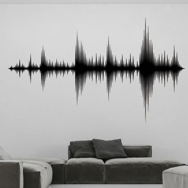 Adesivos de parede decalques de onda de áudio som removível estúdio de gravação música produtor quarto decoração papel de parede dw6747268j
