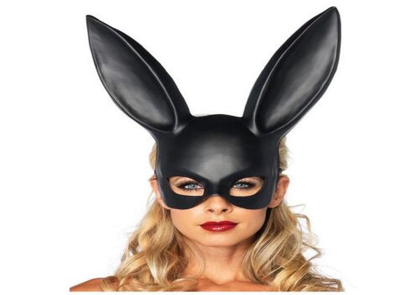 Hausgarten Frauen Mädchen Party Hasenohren Maske Schwarz Weiß Cosplay Kostüm Niedliche lustige Halloween-Maske XB11984686