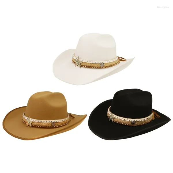 Beralar Panama Şapka Fedoras Western Kısa Kesme Kadınlar Erkek Günlük Giyim UNISEX