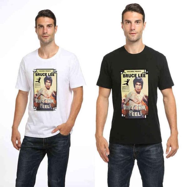 2022 Marka Erkek T Shirt Erkek Kadınlar Yaz Modası Gündelik Bruce Lee Baskı Kısa Kollu Pamuk Tişört Sokak Çift Tees3523936