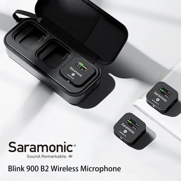 Микрофоны Saramonic Blink900 Blink B2, беспроводной микрофон 2,4G, двухканальный конденсаторный микрофон для DSLR-камеры смартфона