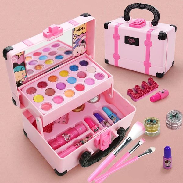 Trucco per bambini Cosmetici Scatola da gioco Principessa Ragazza Giocattolo Set da gioco Rossetto Ombretto Sicurezza Giocattoli non tossici per ragazze 240301