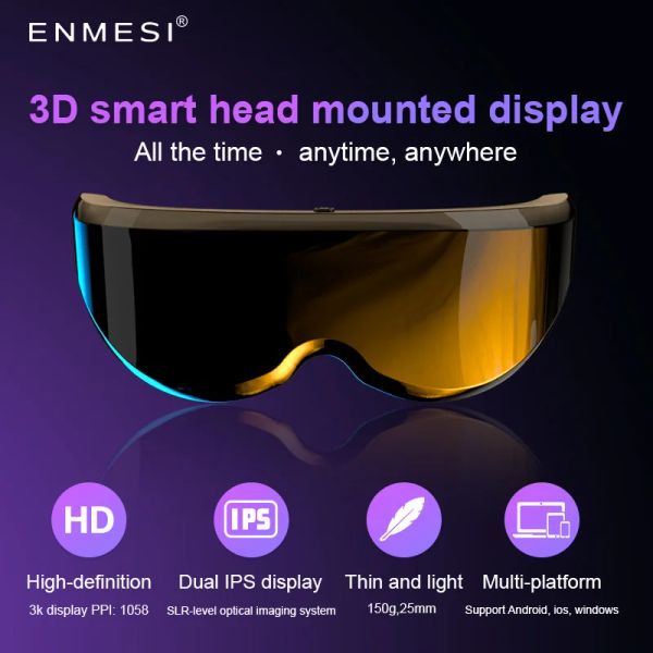 Cihazlar Enmeis HMD2021 YENİ 3DVR Sanal Gerçeklik Film Oyunu Video Gözlükleri HDMI Headmounted NearEye HighDefinition Dev Ekran