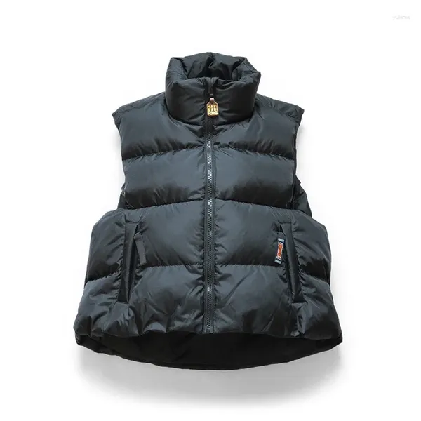 Coletes masculinos Kapital Japonês Retro Casual Stand Collar Engrossado Solto e Colete Feminino Preto Zíper Branco Duck Down Jacket