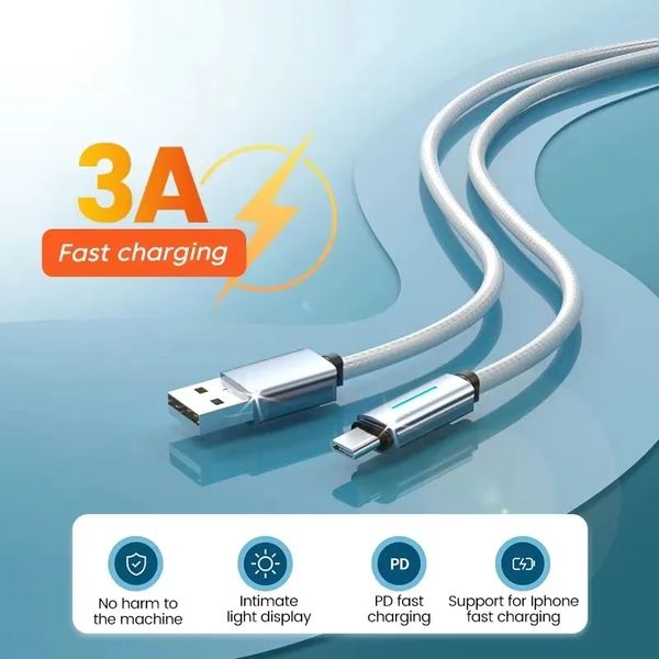 3A Кабель USB Type C для быстрой зарядки Micro USB C Кабель для быстрой зарядки данных Зарядное устройство для Samsung Oneplus Xaiomi LG Android