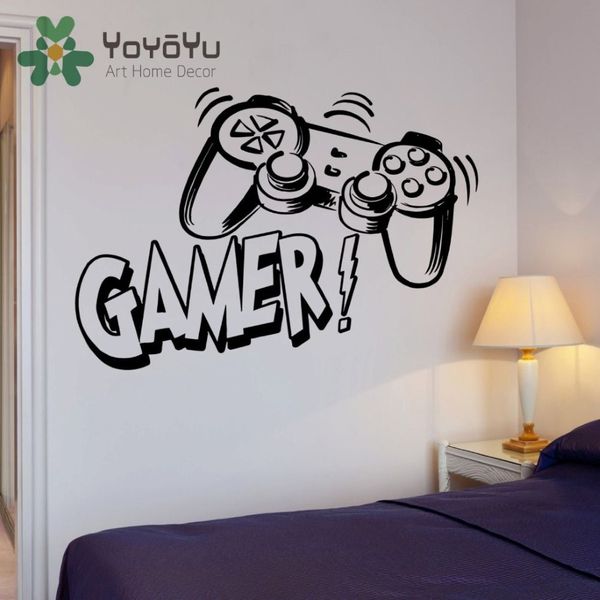 Decalque de parede para videogame, joysticks para jogos, decoração de casa, arte mural, decoração de quarto de meninos adolescentes, adesivo de parede NY-92285o