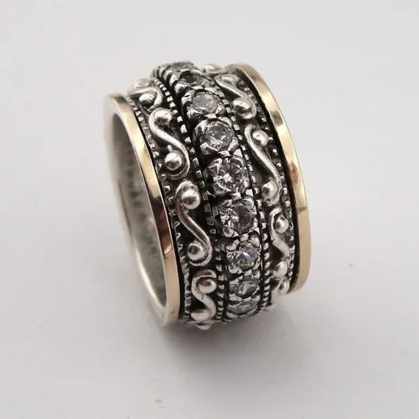 Cluster Ringe 2024 Trend Retro Ethnische Geschnitzte Edelstein Breite Version Übertrieben Für Frauen Verlobung Hochzeit Ring Bijouterie Weibliche Schmuck