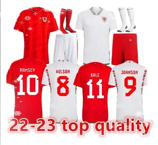 2024 País de Gales Homens Futebol Jerseys Bale Wilson Allen Ramsey Johnsin 22 23 Copa da Seleção Mundial Rodon Vokes Home Camisas de Futebol Adulto Kit Kit Uniformes S-4XL 666