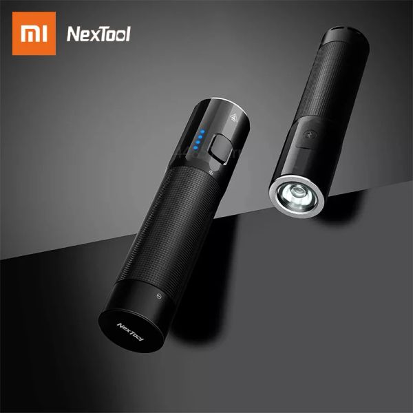 Controlla la torcia Xiaomi Nextool Torcia esterna portatile a luce forte 1200lm Lampada da lavoro da campeggio ricaricabile con banca di alimentazione mobile