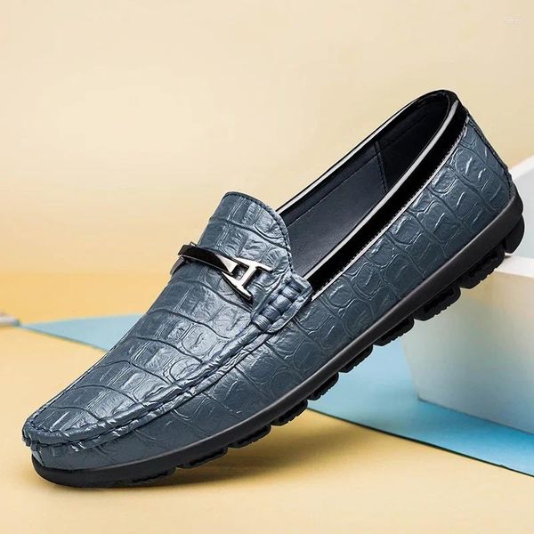 Freizeitschuhe, italienische High-End-Loafer aus echtem Leder, Herren-Business-Anzüge der Marke Mokassin