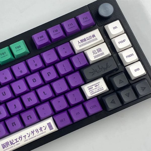 134 клавиши EVA Начальная машина One XDA Profile Keycaps Японские аниме-клавиатуры для механической клавиатуры Cherry MX Switch Keycaps 240304