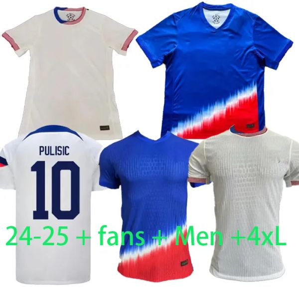 24 25 PULISIC MCKENNIE Maglia da calcio casa lontano MORGAN LLOYD PRESS WOOD 2024 2025 Maglia da calcio America Stati Uniti Camisetas PLAYER Uomo Kit bambino