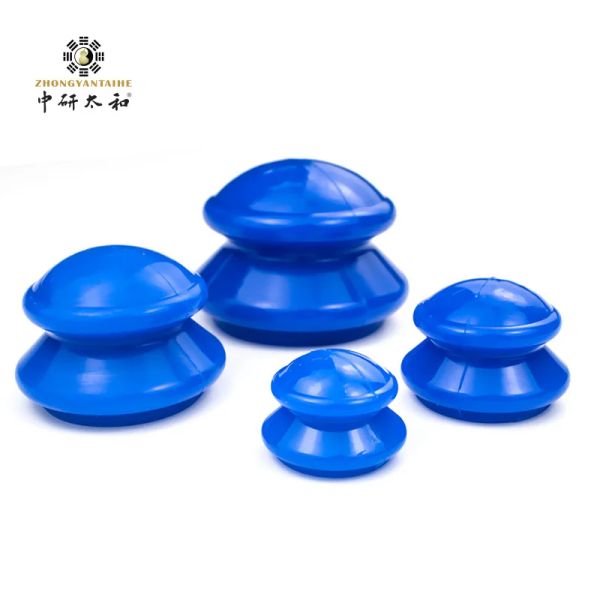 Massaggiatore 4 pezzi Sottovuoto in gomma Fiess Coppettazione sottovuoto Set Ventose Massaggio Anticellulite Corpo Terapia cinese Solido seme Colore