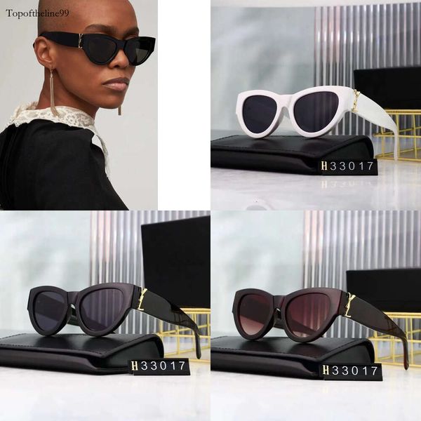 per le donne Designer Cat Eyes alla moda e personalizzati Piccola montatura SLM94 Oro Y Piastra grande con parasole Occhiali da sole2024