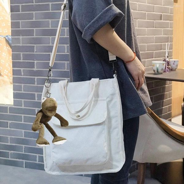 Borse per la spesa Moda Donna Spalla in velluto a coste Borse piccole per ragazze Borse da donna Eco Tote Borsa a tracolla per scuola Portafoglio Organizer