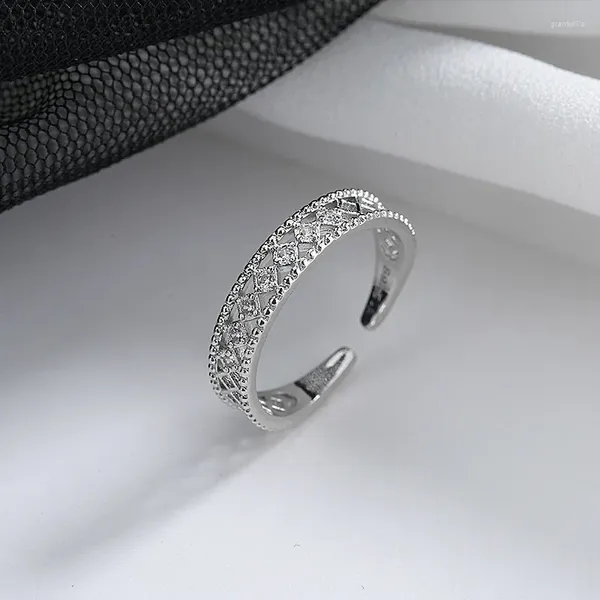 Серьги-гвоздики из стерлингового серебра 925 пробы, изысканное кружевное кольцо для женщин, модные ювелирные изделия, открытый регулируемый золотой цвет, подарок для свадебной вечеринки