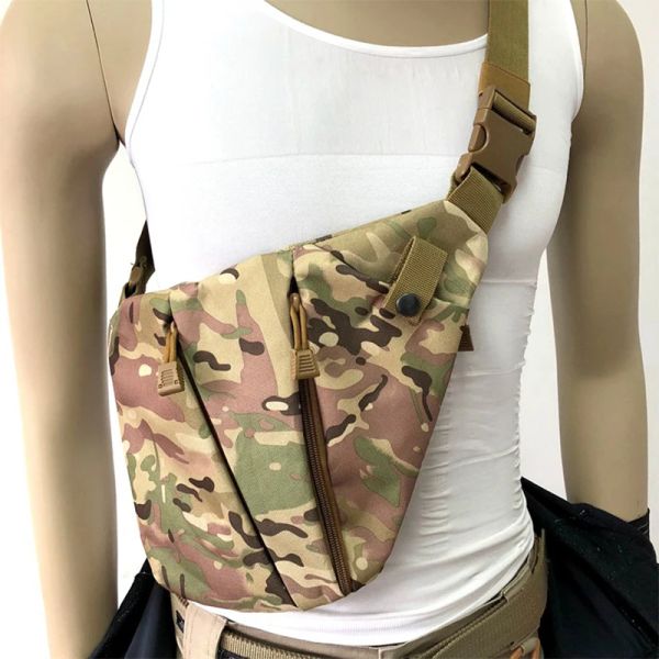 Çantalar Açık Taktik Depolama Tabanca Kılıf Omuz Çantaları Erkekler Antithefeft Göğüs Çanta Naylon Spor Kemeri Çanta Avcılığı Crossbody Tabanca Çantası