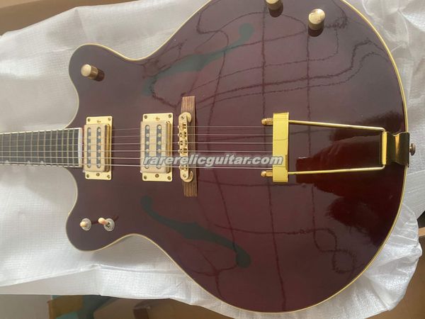 Trapézio especial Tailpiece 6122 Chet Atkins Country Gentleman Walnut Brown Corpo oco Guitarra elétrica simulada F Holes Grover Tuners TV Jones Pickups Bigs Vibrato