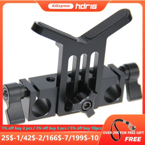 Suportes Hrig Lens Support 15mm Rod Clamp Rail Block para DSLR Rig Rod Support Rail System Camera Ombro Kit