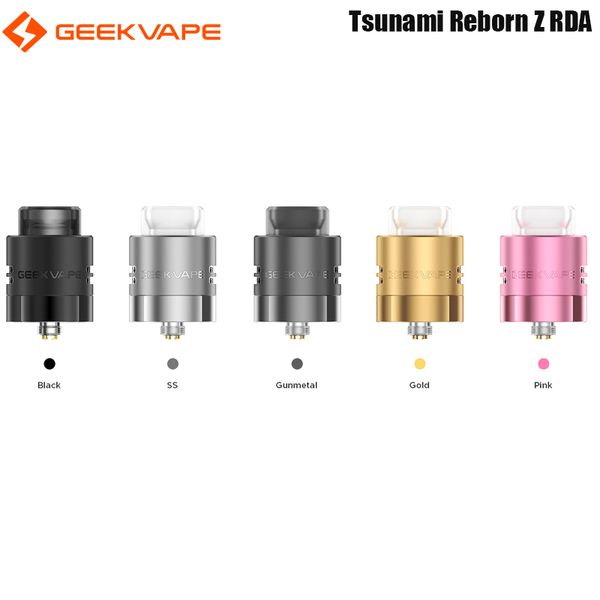 GeekVape Tsunami Reborn Z RDA com sistema DIY de bobina dupla atualizado Fluxo de ar ajustável Deck espaçoso DTL RDL Vaping cigarro eletrônico autêntico