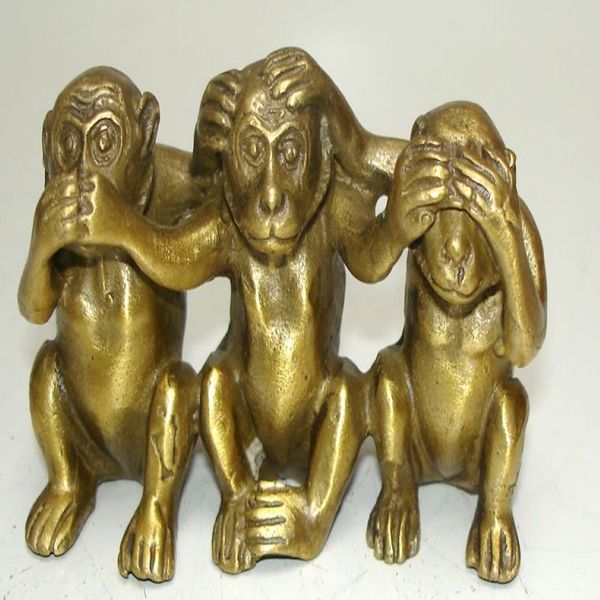 Коллекция Brass Voir Parler N'entendez Aucun Mal 3 Statues de Singe grand291L