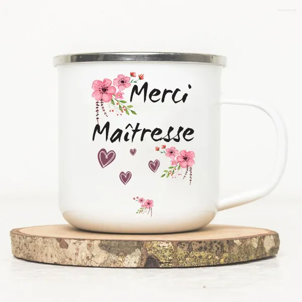 Tassen „Thank You Mistress“, emaillierte Tasse, Geschenkidee für Kaffeeliebhaber, originelle Geschenke für Lehrer zum Schuljahresende, eine Überraschung