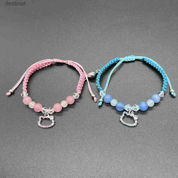 Pulseiras de amizade para gatos com miçangas, aranha, para melhor amigo, bff, dia das bruxas, natal, corda correspondente, pulseiras para casais, família, irmãl24213