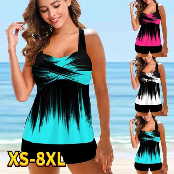 Swim wear sexy duas peças 2024 maiô tankini tamanho grande maiô feminino flor vintage corpo nadar maiô novos esportes aquáticos 240311