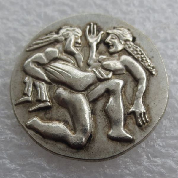Moeda de prata grega G27 artesanal THRACE AR STATER cópia Coin192V