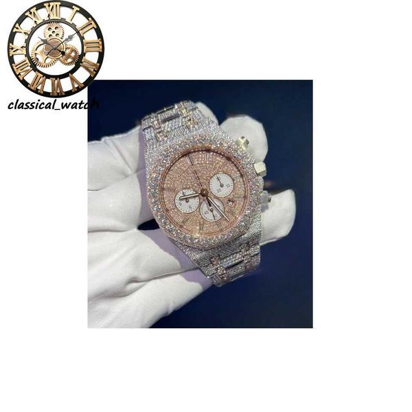 Tasso conveniente Moissanite Diamond Iced Watch VS1 Orologi con diamanti da uomo disponibili a prezzo all'ingrosso