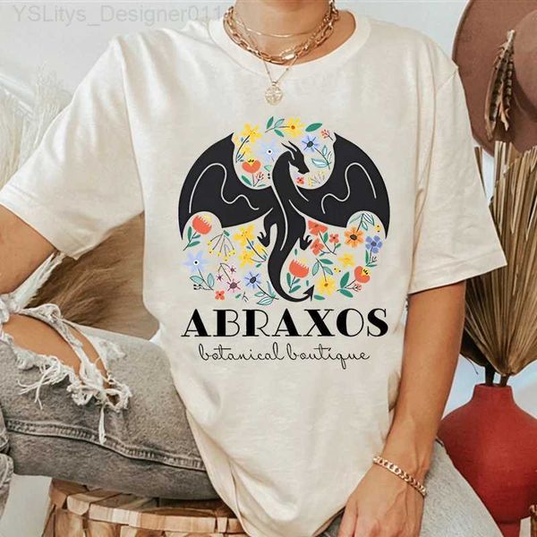 T-shirt da donna Fourth Wing T-shirt da donna Harajuku 2000s Ullzang T-shirt Abbigliamento Cartoon Tshirt Graphic Top Tees Fe Cotton T-shirt Tops L24312