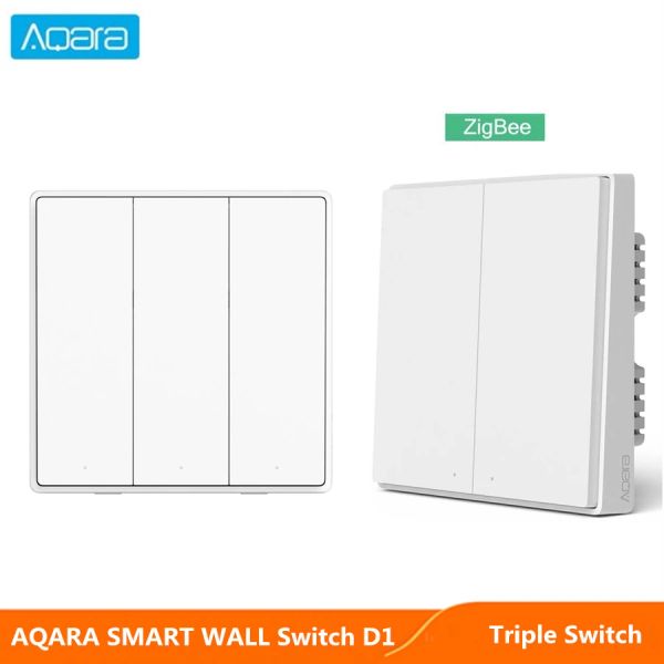 Controllo Aqara Smart Wall Switch D1 Zigbee Wireless Light Switch chiave con neutro Fire Wire Triple per Xiaomi mijia smart home Mi Home