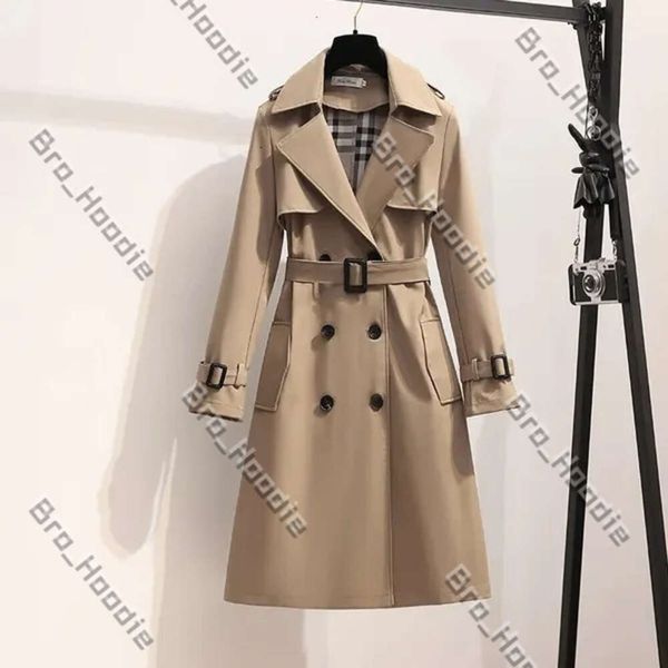 Giacche da donna Cappotto Burberyy Giacca da donna Giacca firmata Autunno Trench di media lunghezza Moda coreana Abbigliamento invernale Cintura Bur Giacca per donna 737